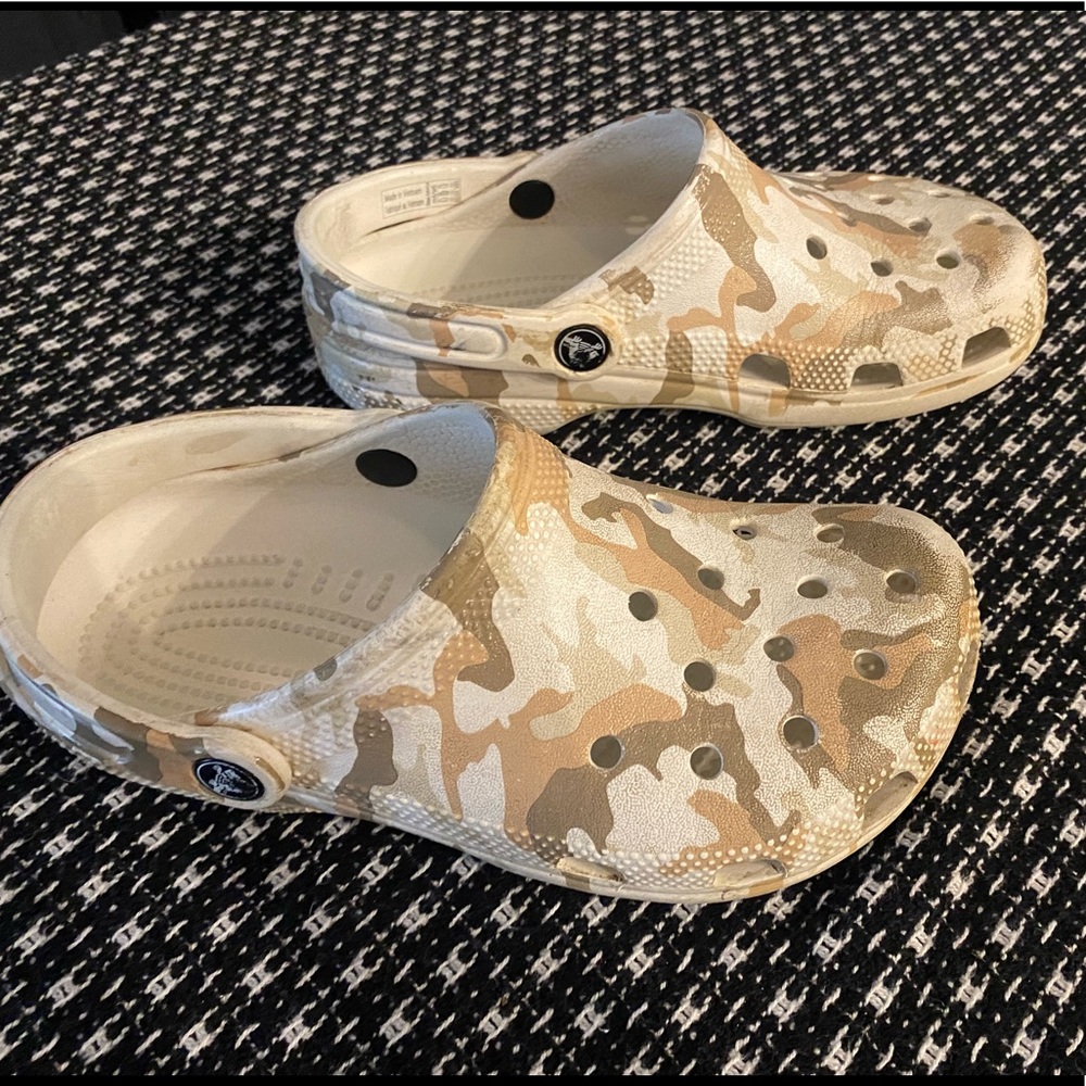 Woman’s camo crocs